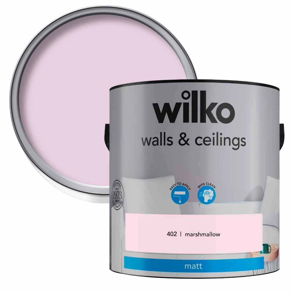 Wilko Walls & Ceilings Marshmallow Matt Emulsion Paint 2.5L Image 1