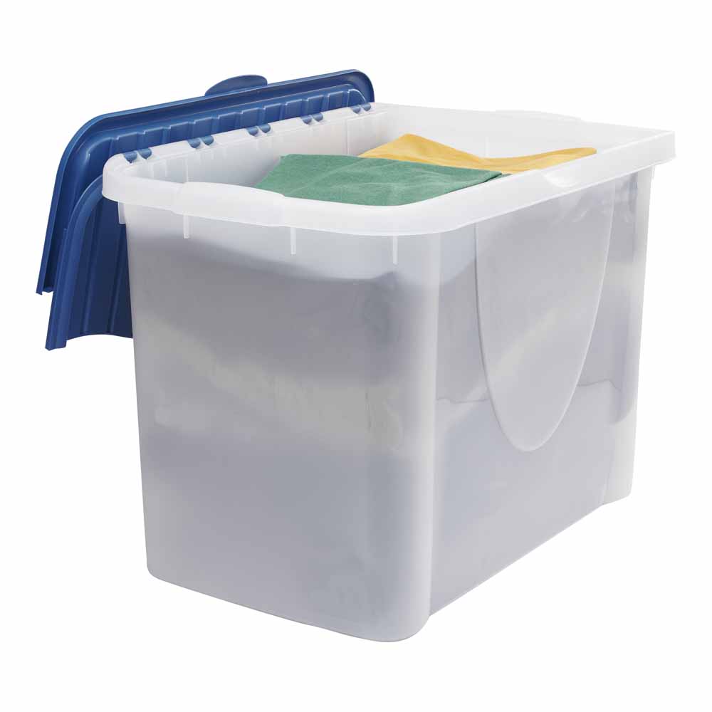 Wilko 60 Litre Flip Lid Blue Image 1