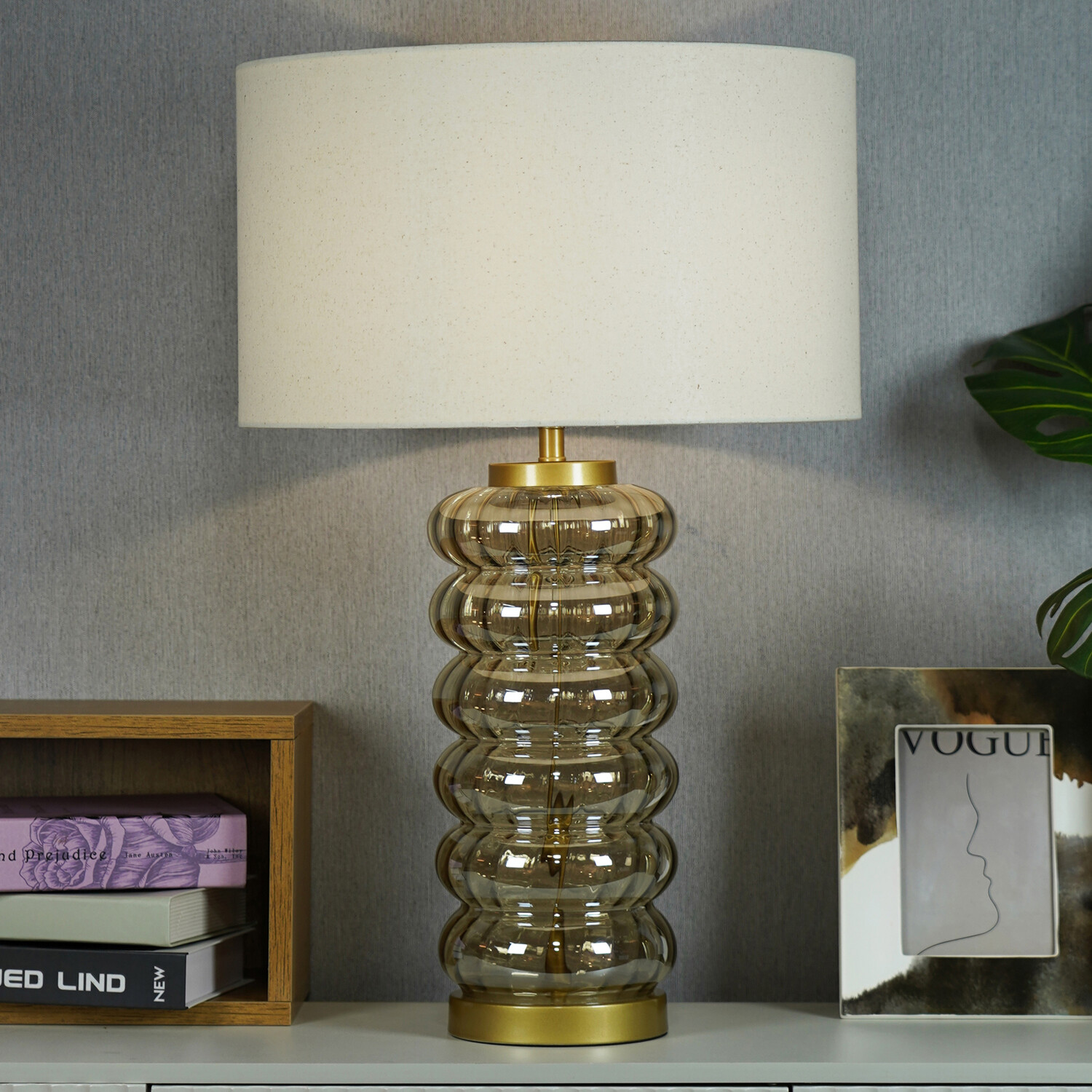 Miley Glass Table Lamp Amber Image 5