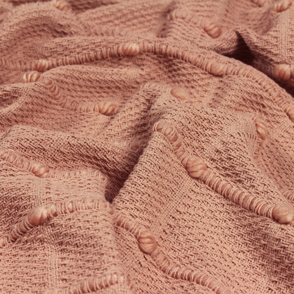 furn. Motti Blush Pink Woven Tufted Stripe Throw 130 x 180cm Image 3