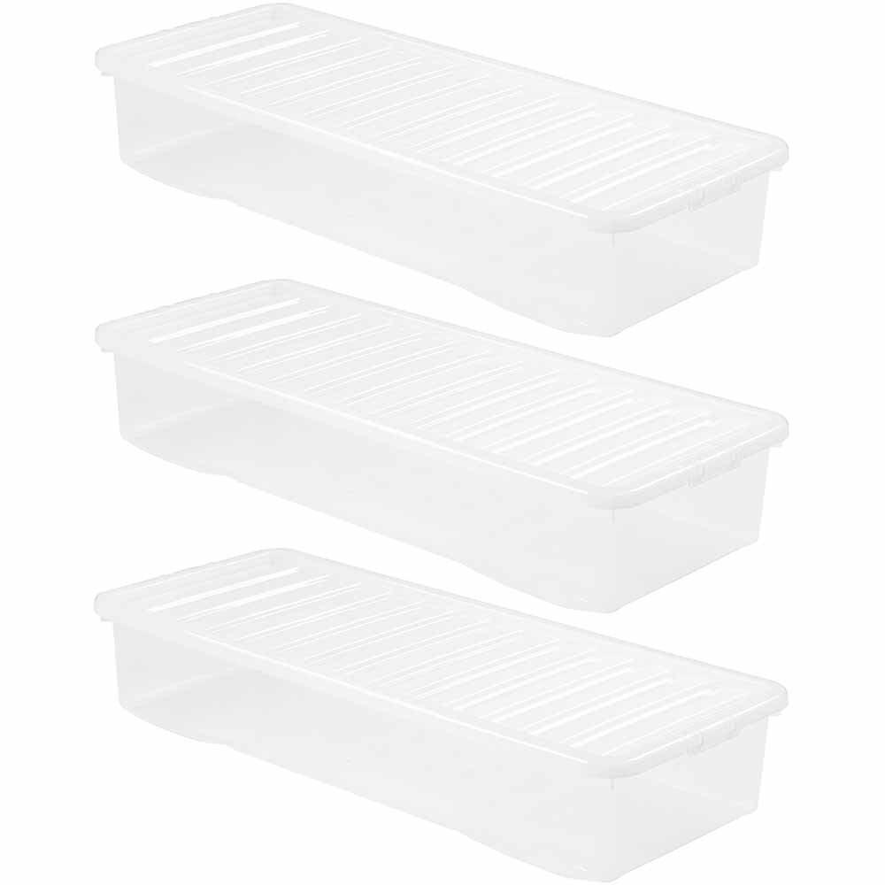 Wham 55L Crystal Storage Box and Lid 3 Pack Image 1
