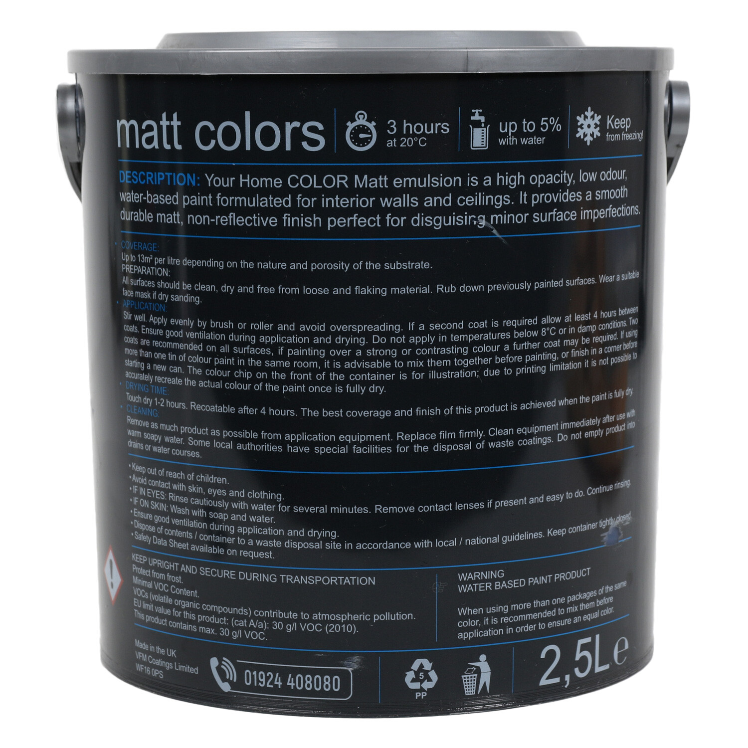 Your Home Walls & Ceilings Sapphire Shadow Matt Emulsion Paint 2.5L Image 2