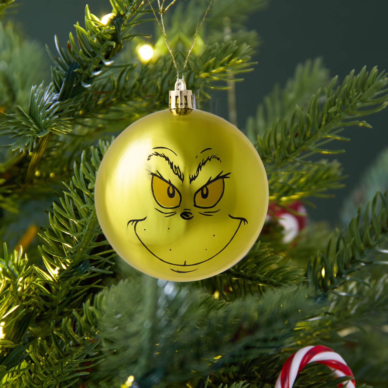 Set of 6 Grinch Baubles Green Image 2
