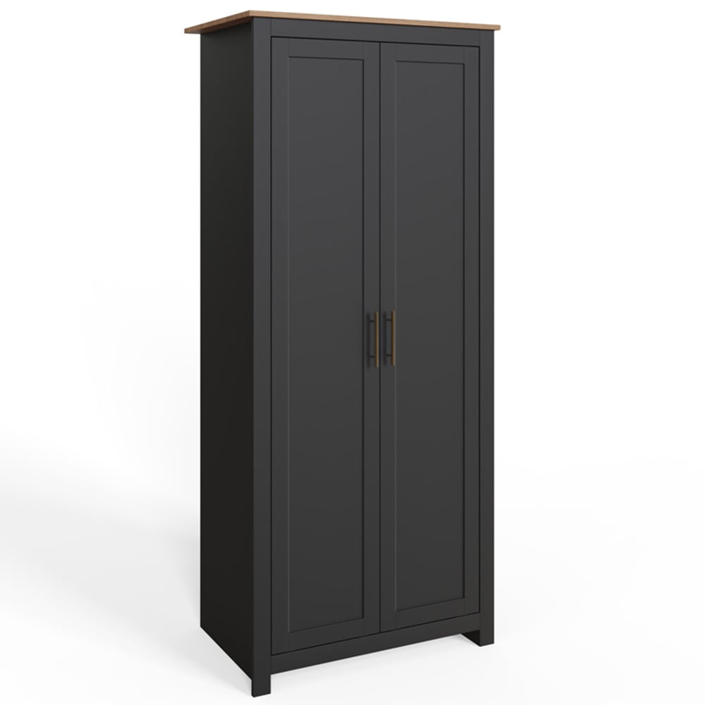 GFW Lancaster 3 Piece Black and Oak Bedroom Set Image 2