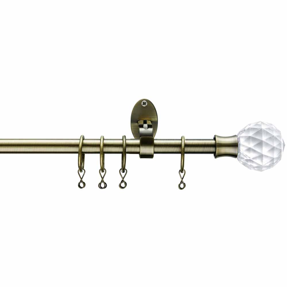 Homemaker 110-300cm Extendable Brass Curtain Pole Image 1