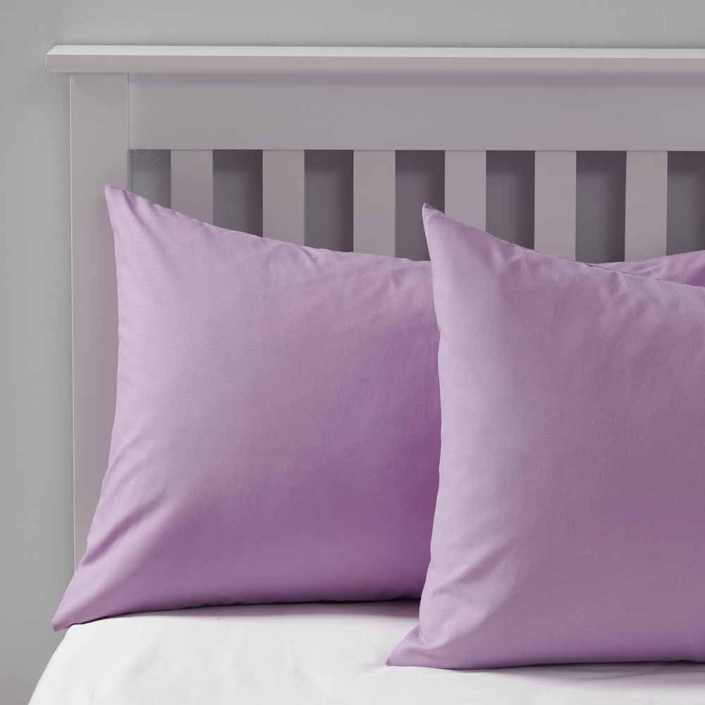 Wilko Easy Care Lavender Housewife Pillowcases 2 pack Image 2