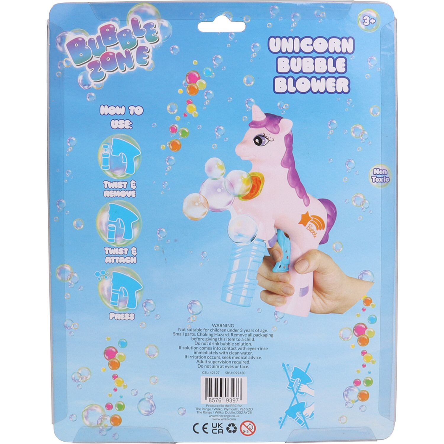 Single Unicorn Dino Bubble Blower in Assorted styles Image 7