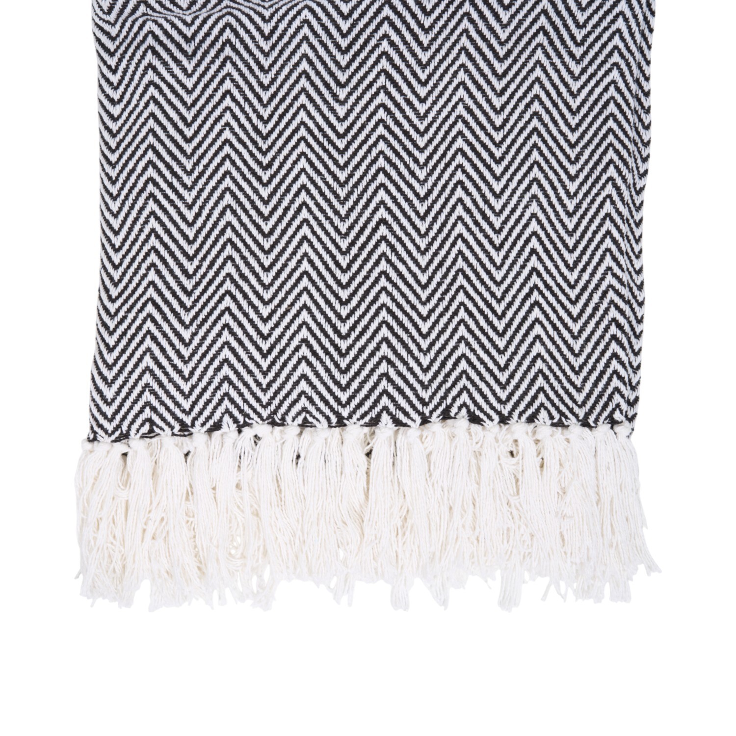 Winkworth Herringbone Pattern Throw Black Image 5