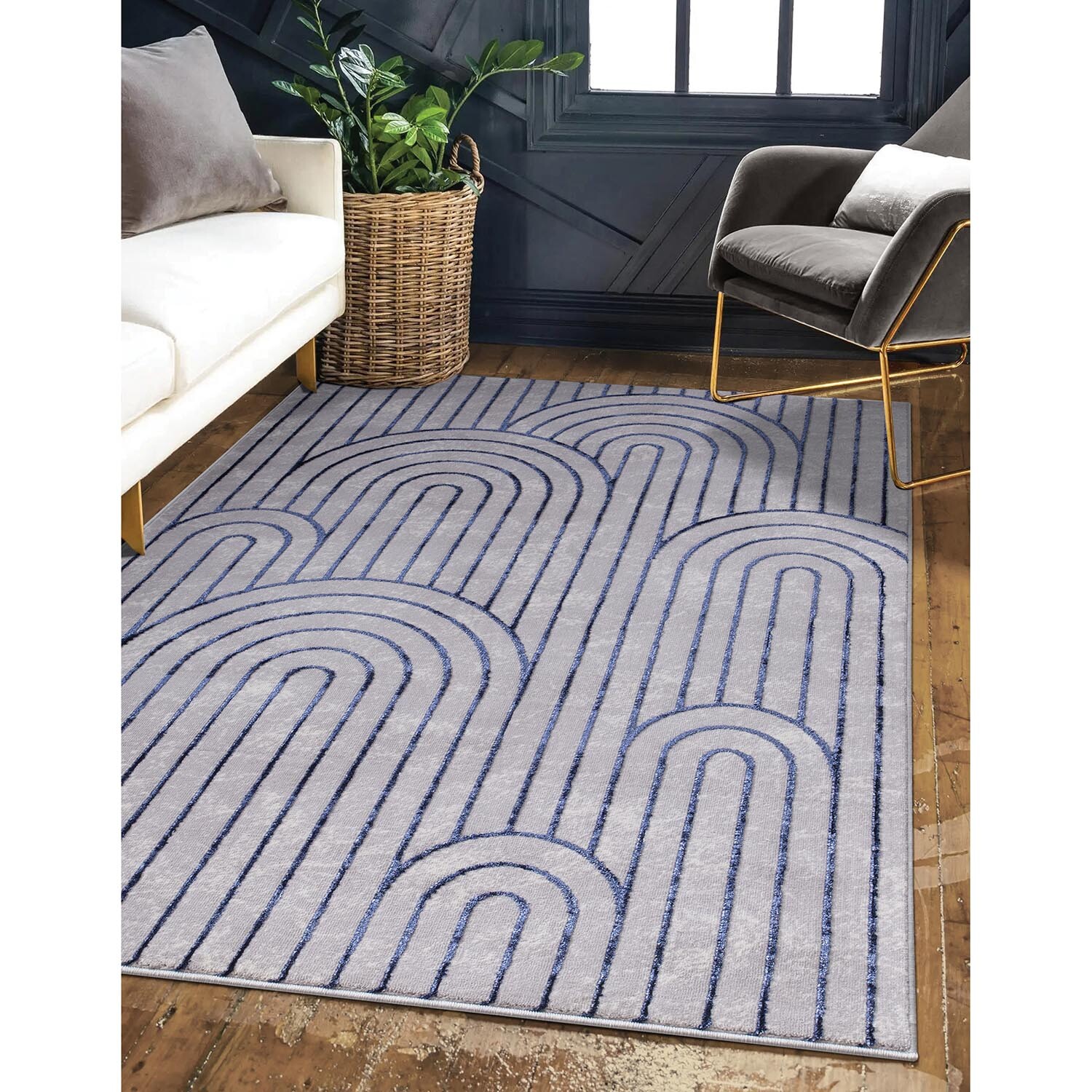 Deco Grey Arch Rug 170 x 120cm Image 2