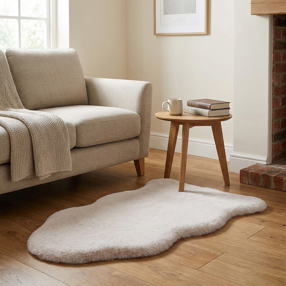 Mink Faux Rabbit Fur Rug 90cm Image 4