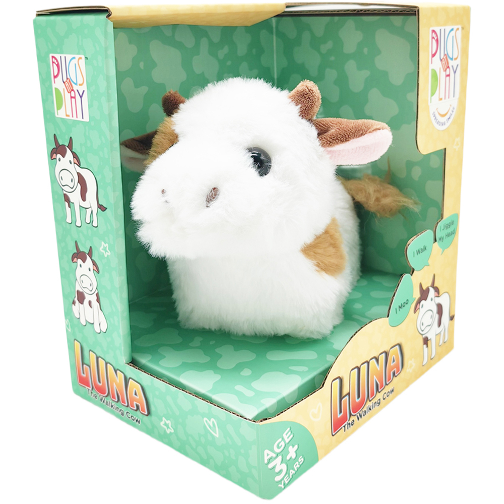 Pugs at Play Luna Interactive Walking Cow Plush Soft Toy Image 2
