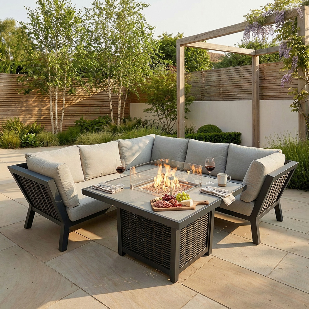 Siena 5 Seater Firepit Corner Set Image 3