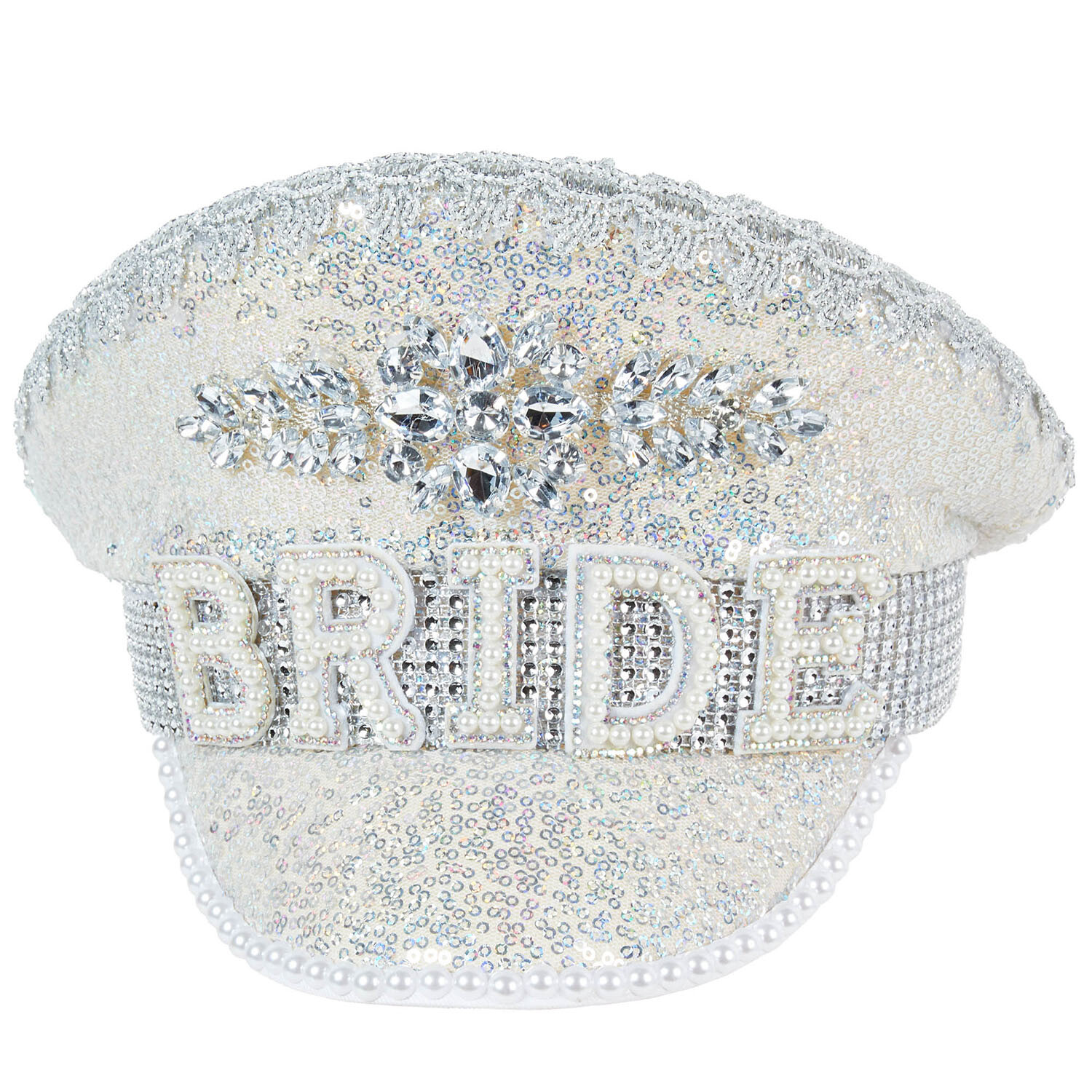 Bridal Party Hat - Silver and White Image 1