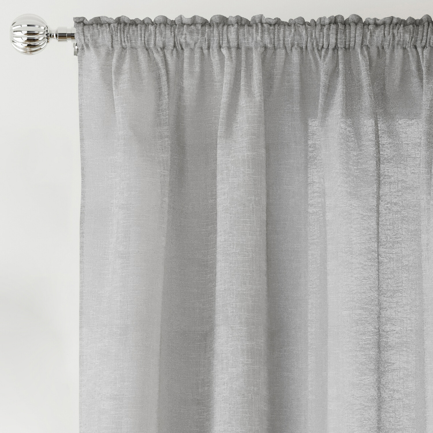 Rhodes Voile Panel Curtain - Silver / 137cm Image 2