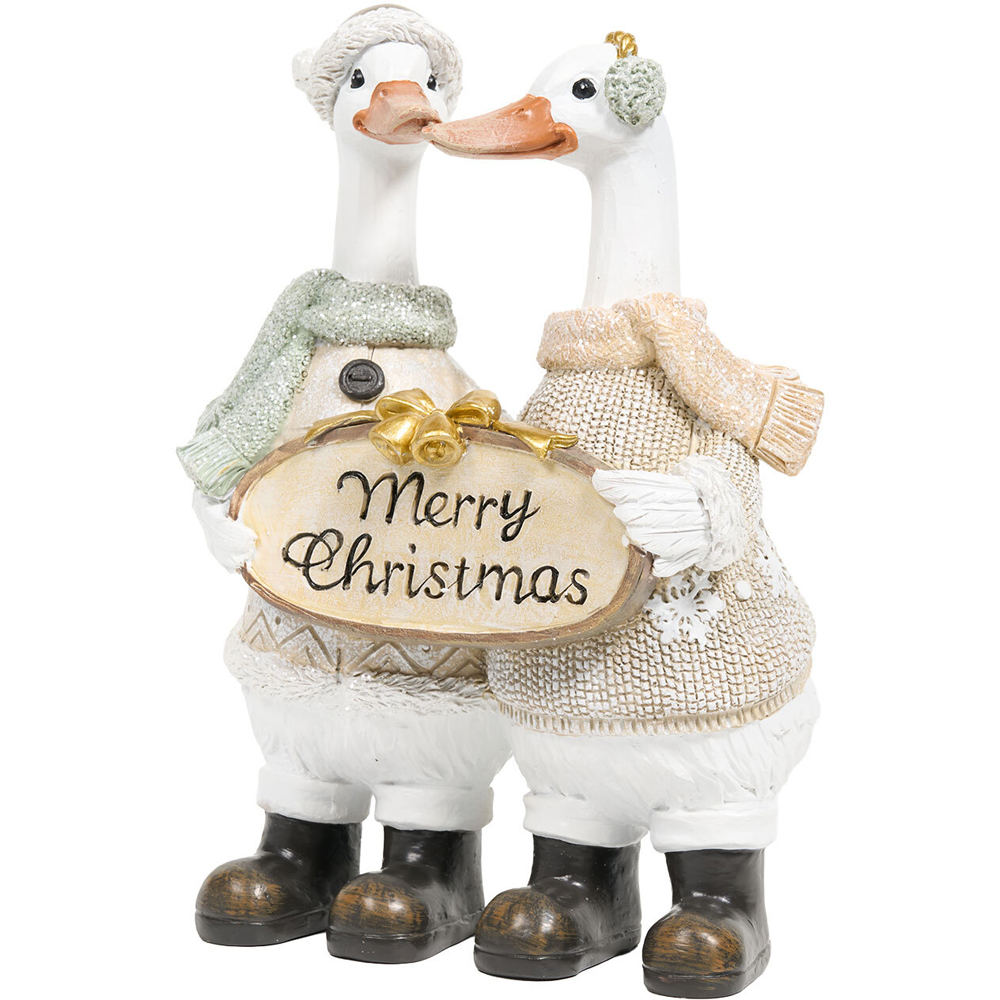 Merry Christmas Duck Couple Ornament Image 2