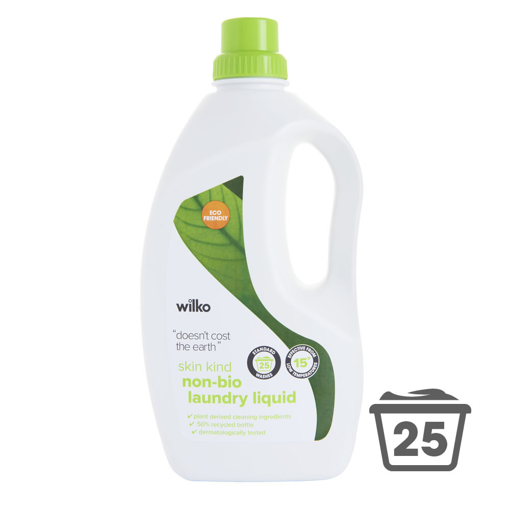 Wilko Non Bio Skin Kind Laundry Liquid 25 Washes 1.5L Image