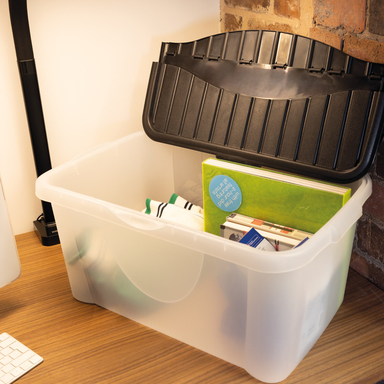 40L Clear Storage Box with Flip Lid Image 4