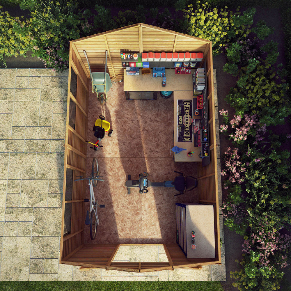Mercia 12 x 8ft Double Door Overlap Apex Shed Image 6