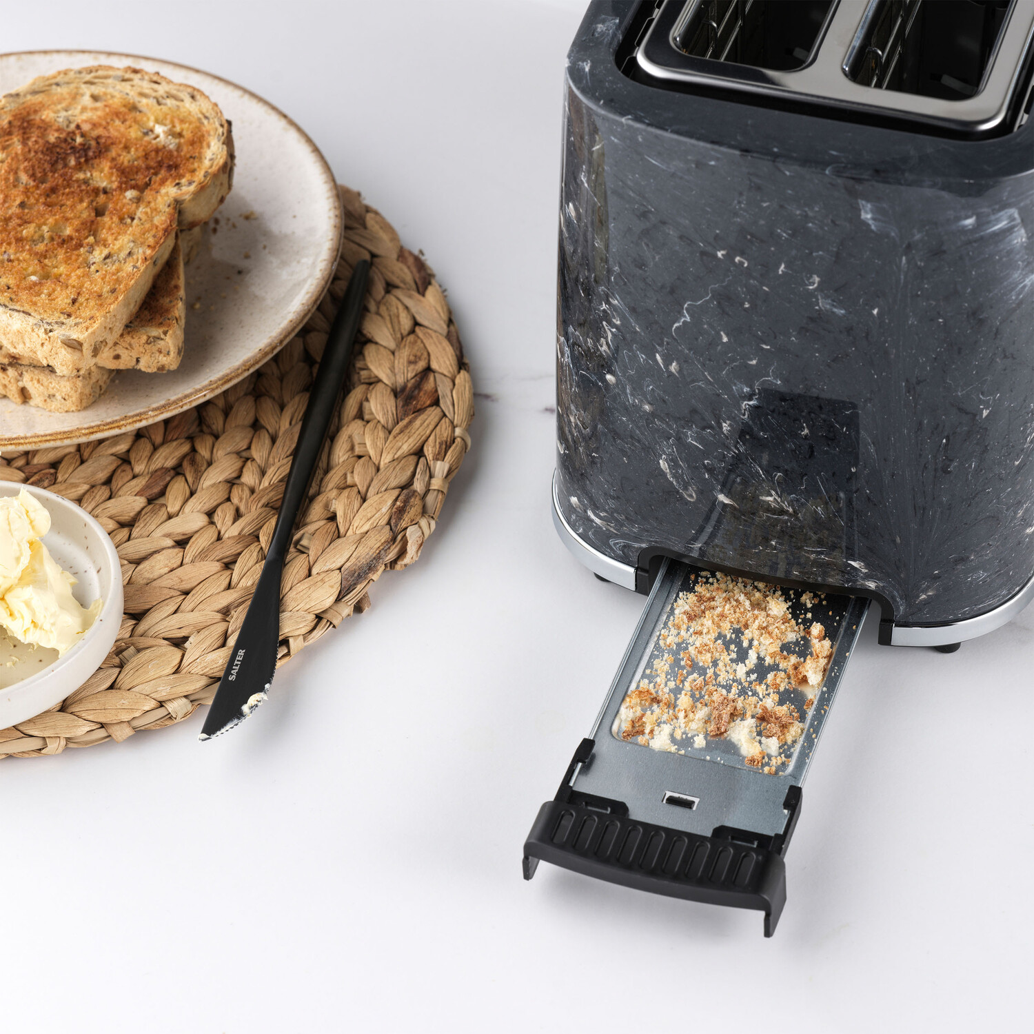 Salter Marble 2 Slice Toaster - Black Image 6