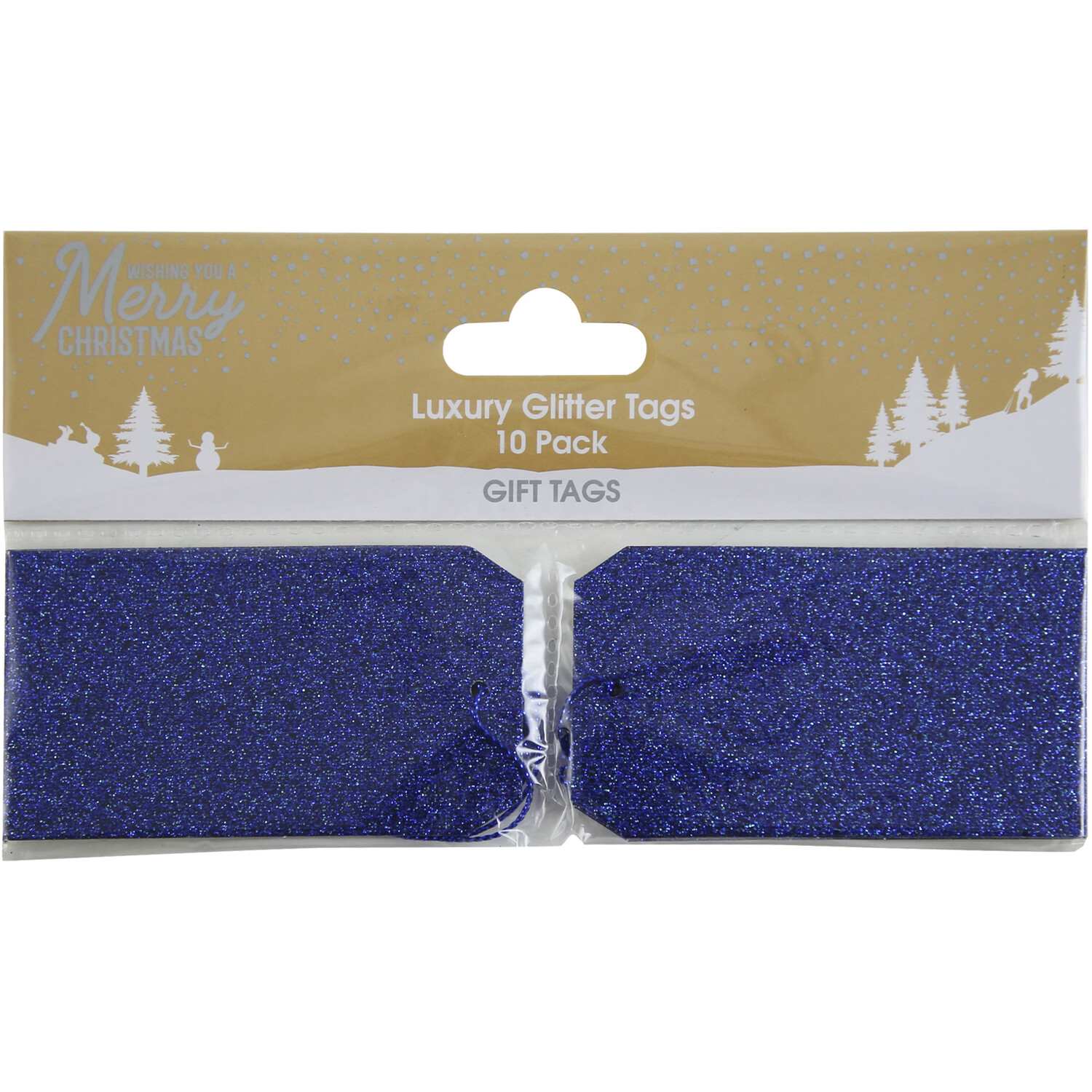 Pack of 10 Luxury Glitter Gift Tags - Navy Image