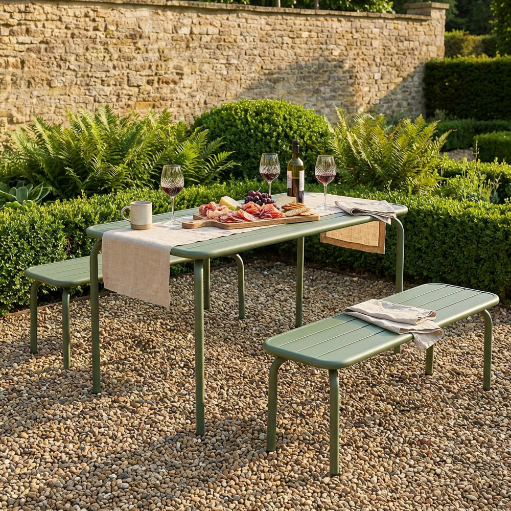 Eton Aluminium Bench Set Green Image 6