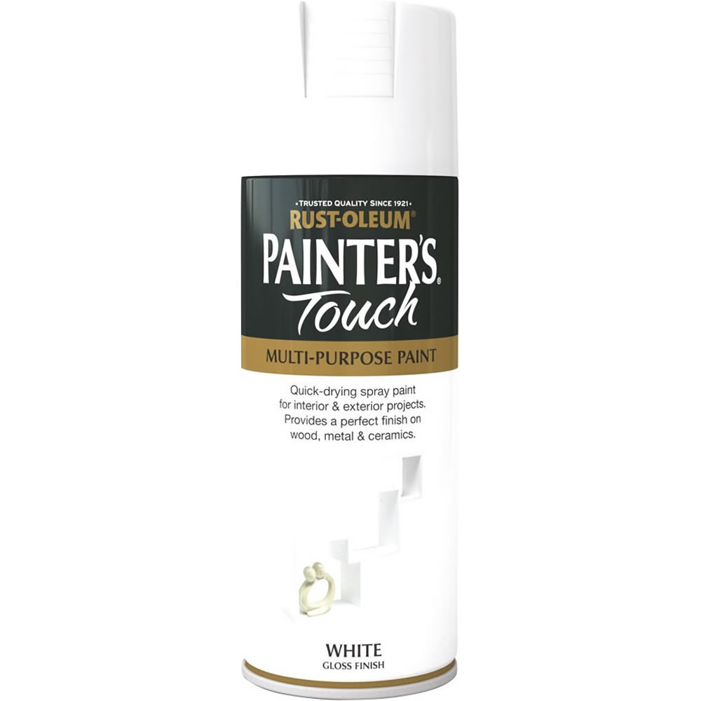 Rust-Oleum White Painter's Touch Gloss Spray Paint 400ml Image