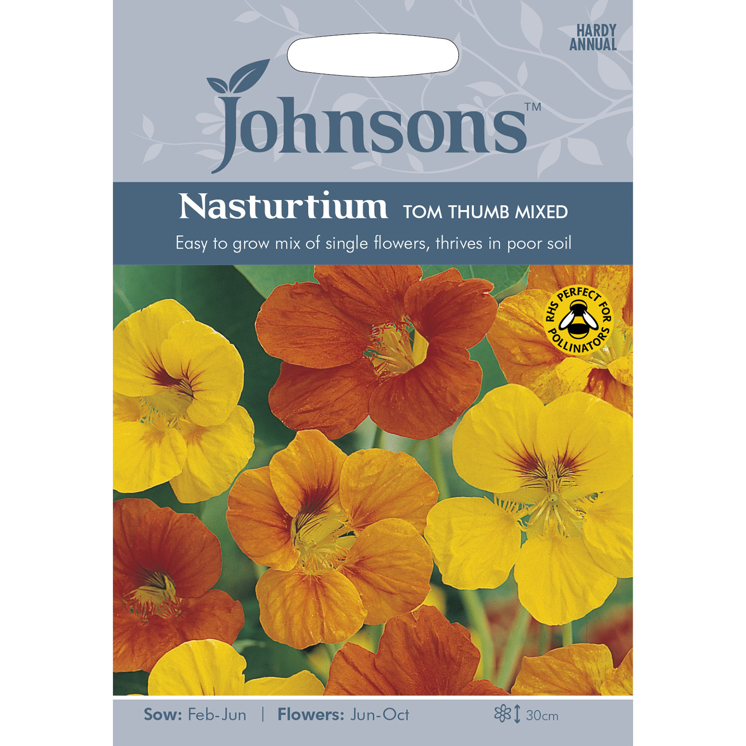 Johnsons Nasturtium Tom Thumb Mixed Flower Seeds Image 2