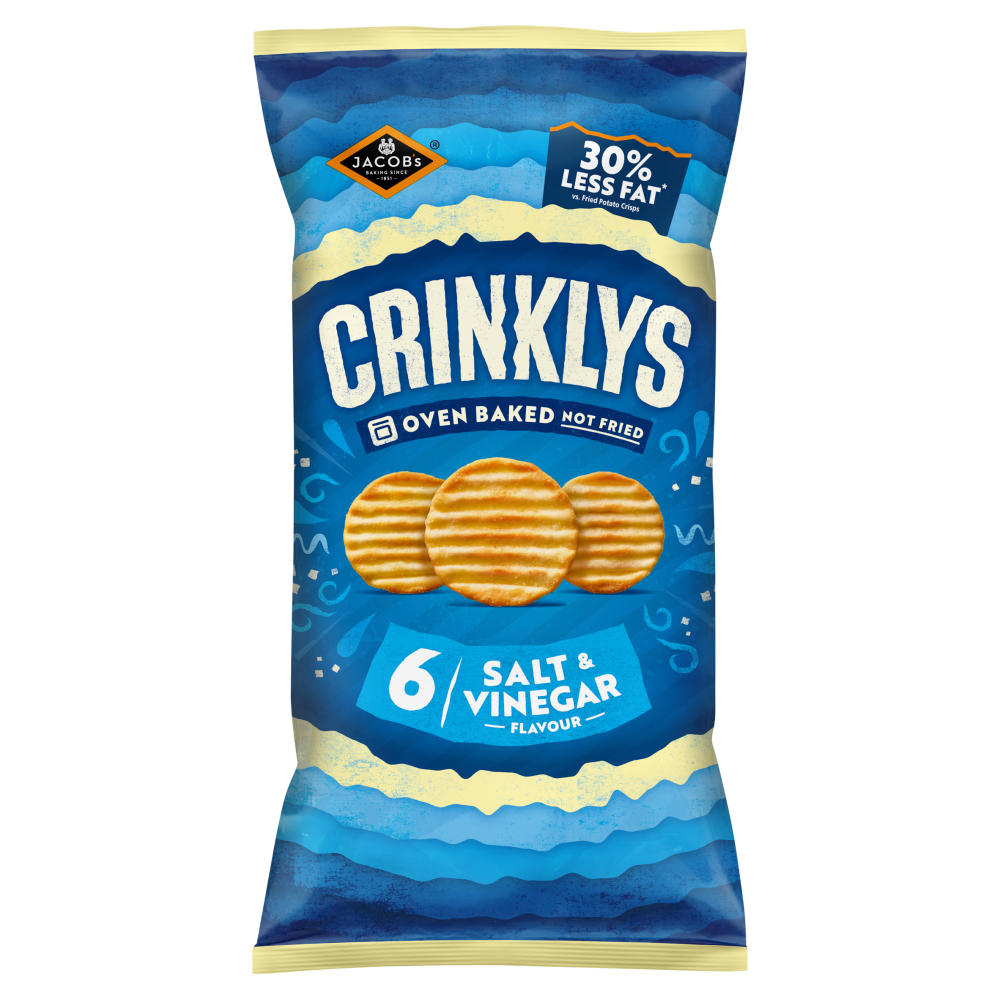 Jacob's Crinklys Salt and Vinegar Flavour 138g 6 Pack Image