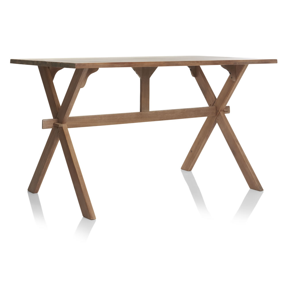Wilko FSC Rustic Garden Wooden Table and Bench Set Image 5