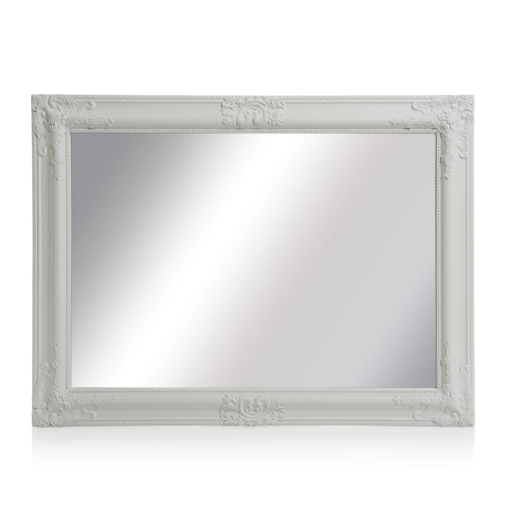 Wilko 60 x 80cm Rococco White Wall Mirror Image 1