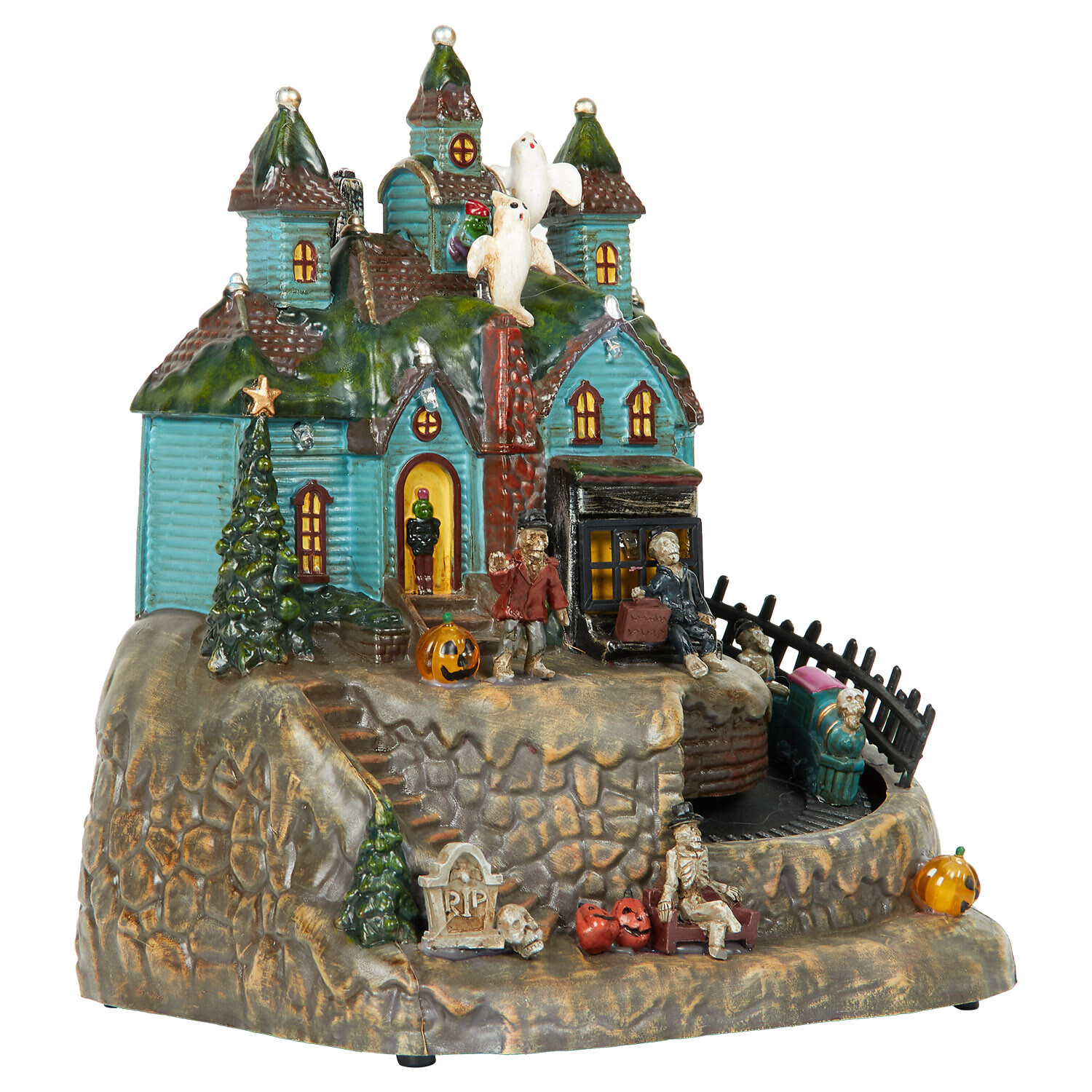 Haunted LED House Model Scene Multicolour Image 3