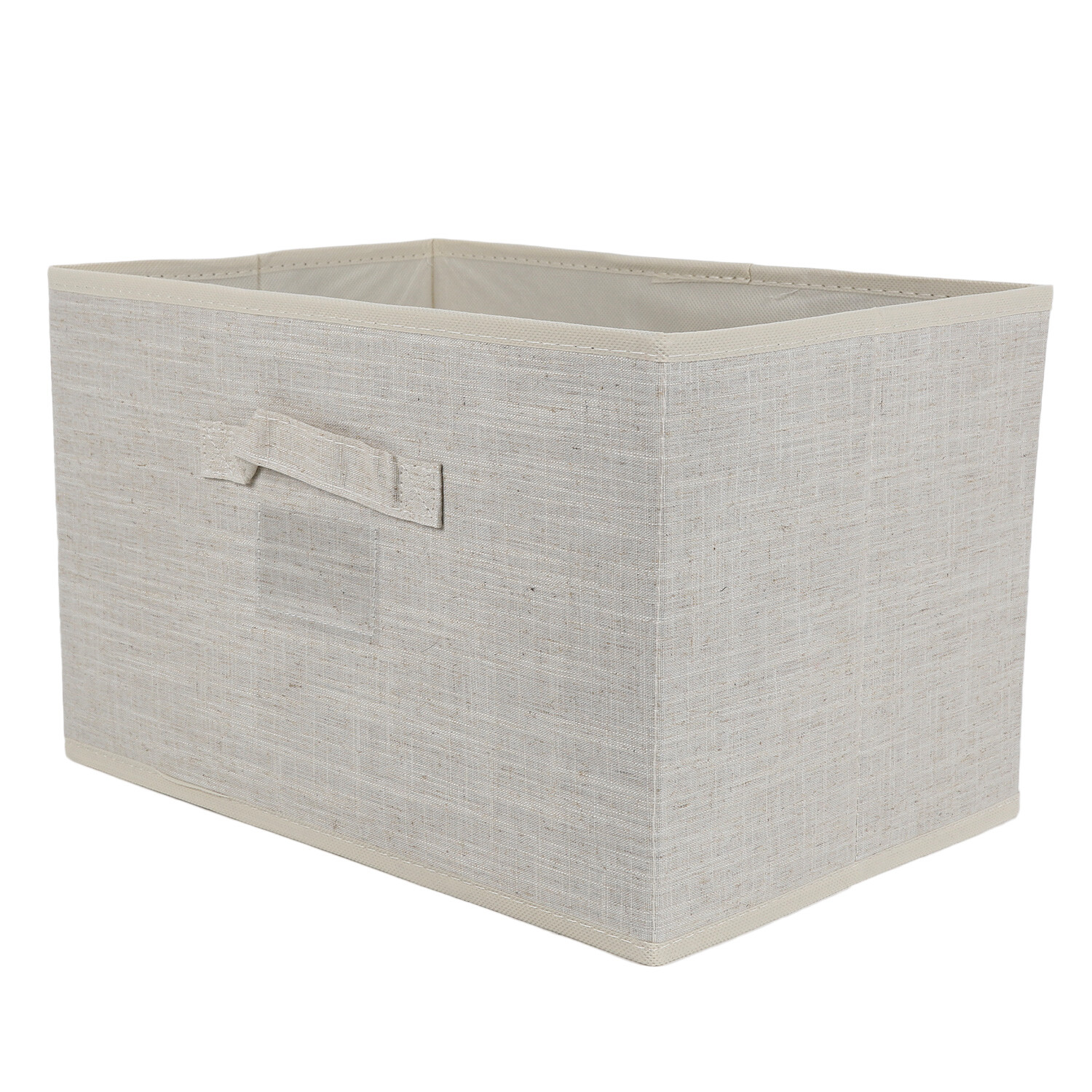Large Linen Storage Box - Cream Image 2