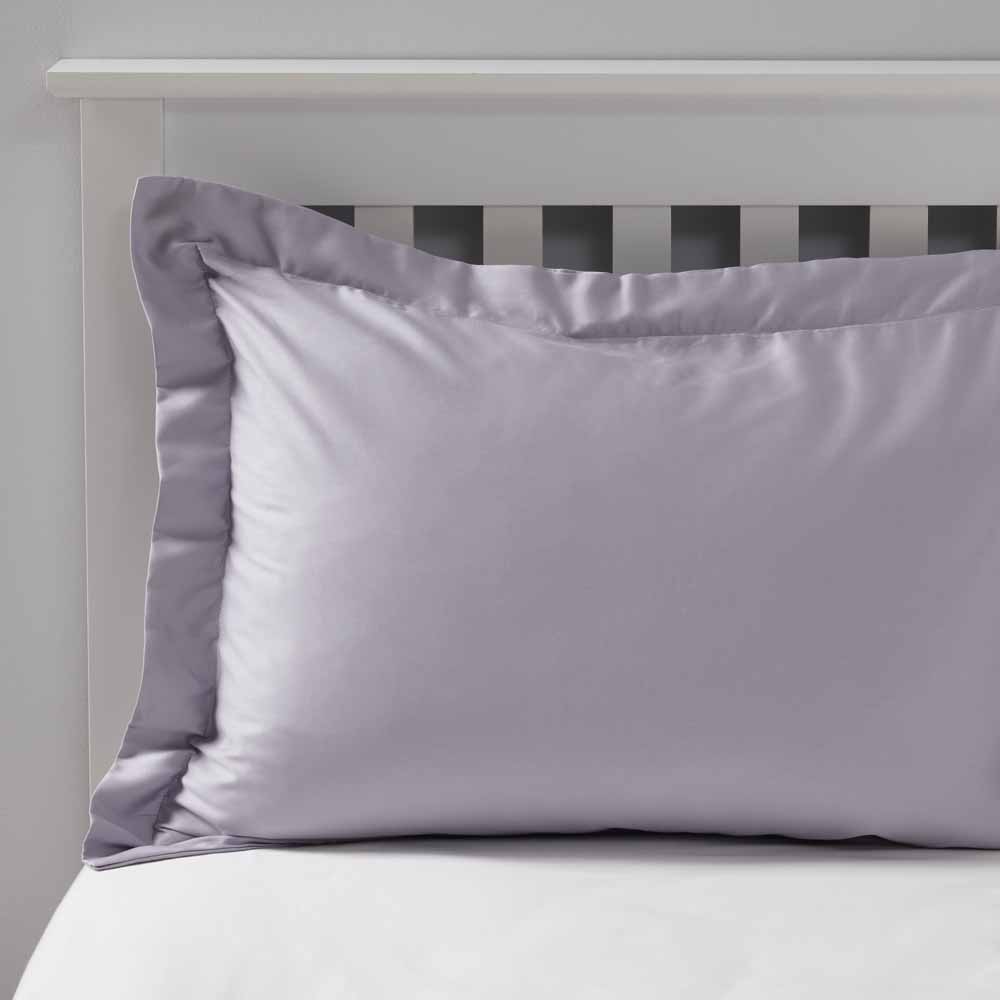 Wilko Best 100% Egyptian Cotton Grey Oxford Pillowcase Image 2