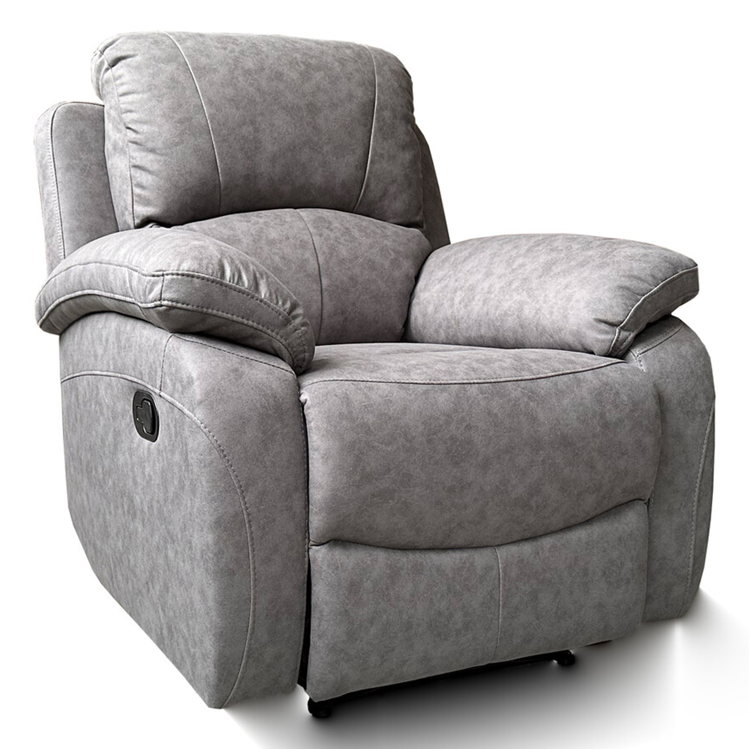 Milano Charcoal Grey Fabric Manual Recliner Chair Image 3