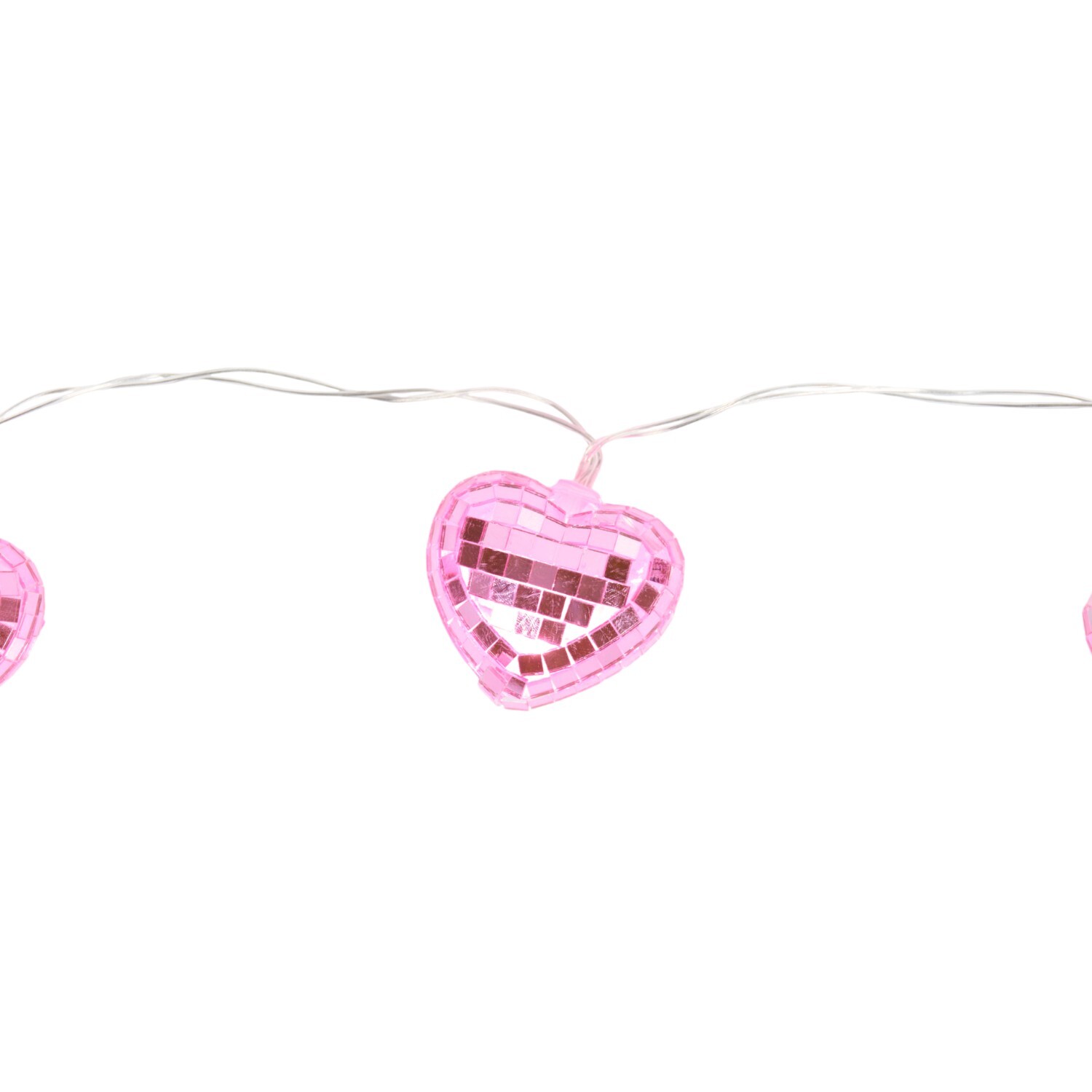 Disco Heart String Lights Pink Image 5