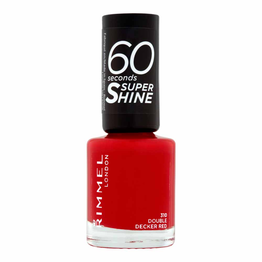 Rimmel 60 Seconds Super Shine Nail Polish Double Decker Red 310 Image 1