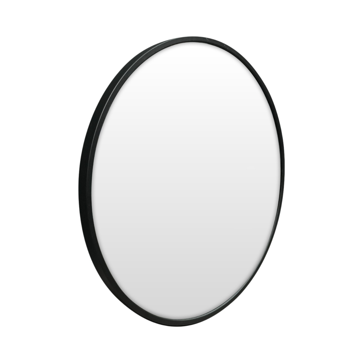 Round Metal Mirror Black Image 2