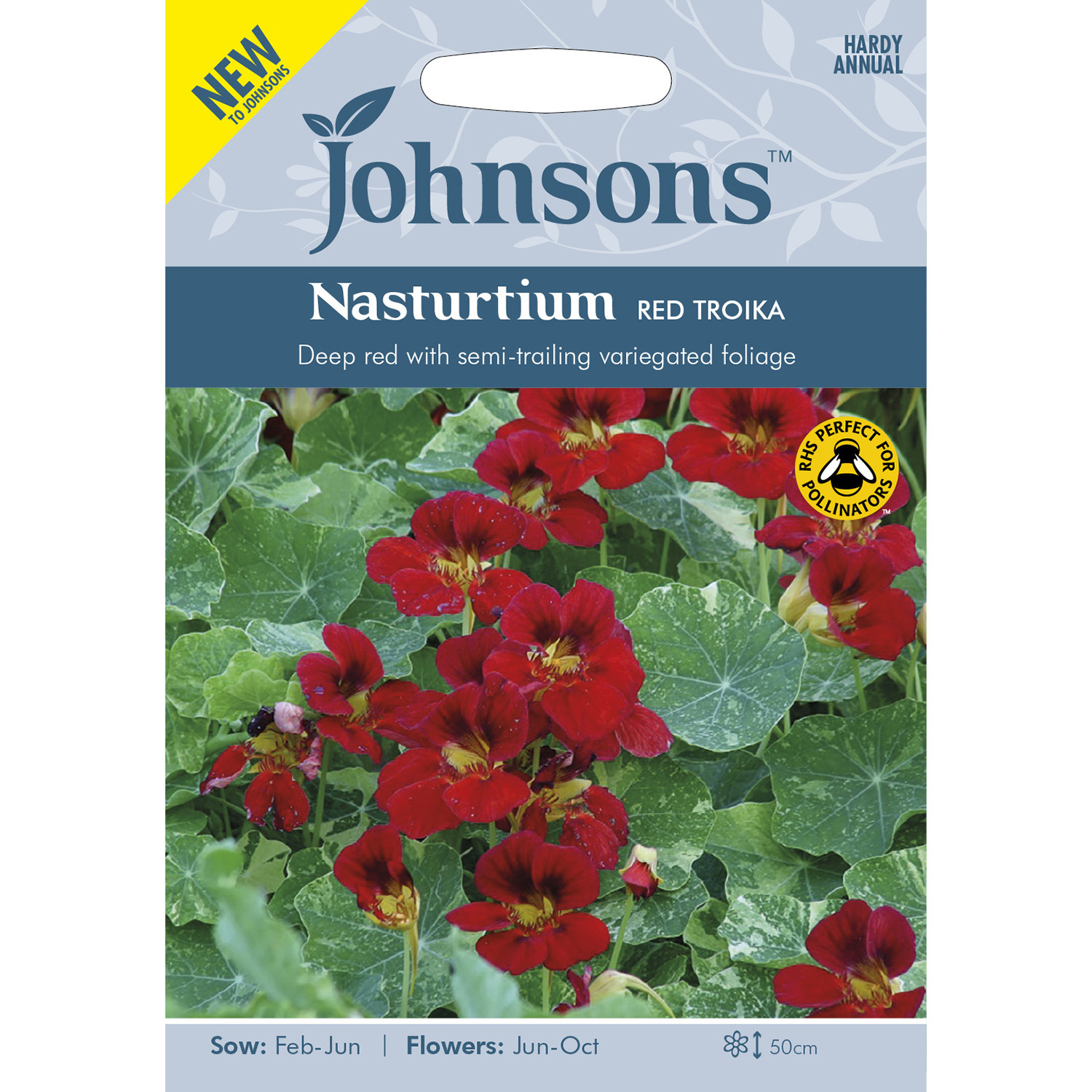 Johnsons Nasturtium Red Troika Flower Seeds Image 2