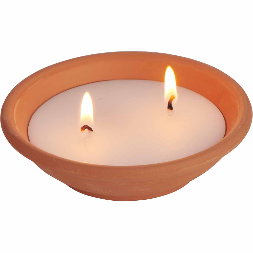Wilko Citronella Candle Terracotta Dish 3pk Image 6