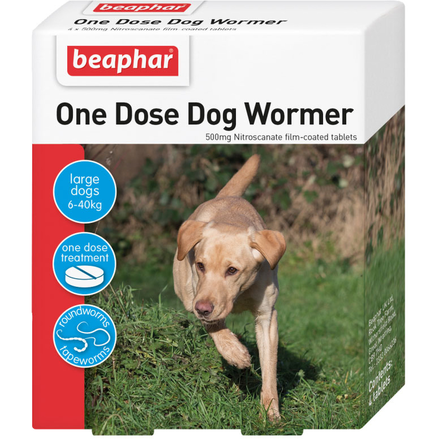 Beaphar One Dose Wormer Tablets For Large Dogs Image