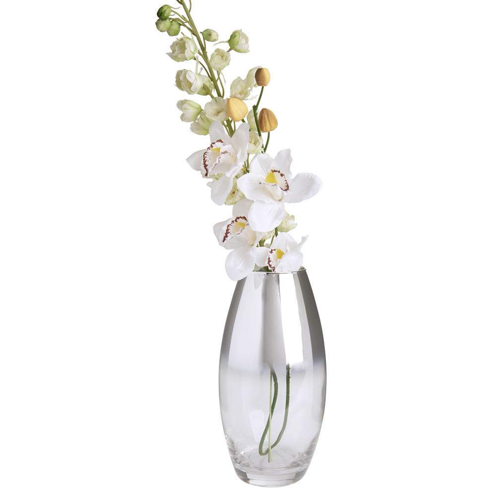 Wilko Silver Ombre Glass Vase Wilko