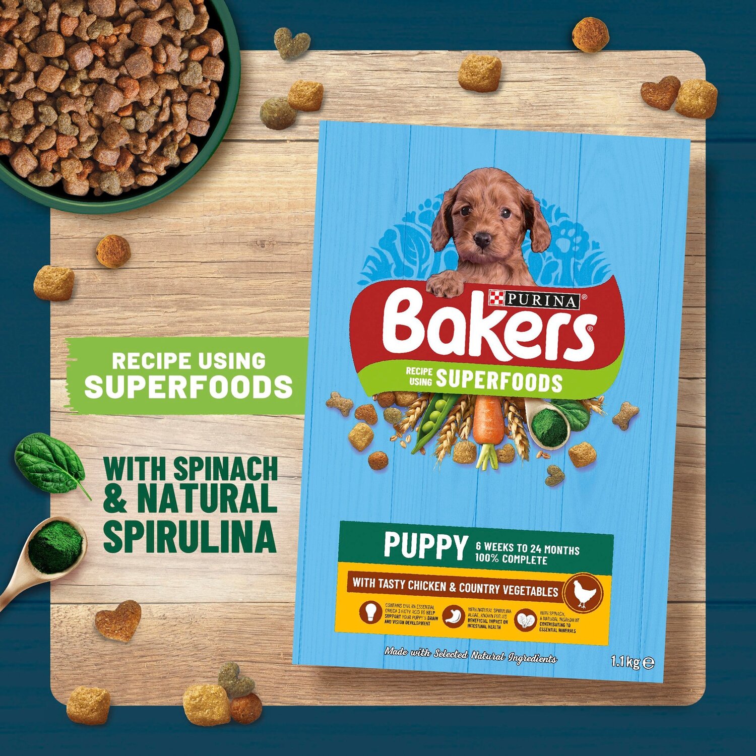 Purina Bakers Chicken and Country Vegetables Dry Puppy Food 2.8kg Image 3