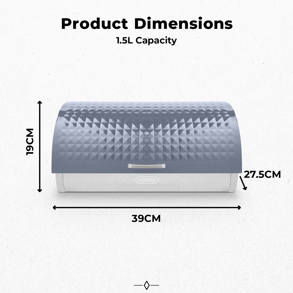 Tower Grey Solitaire Bread Bin Image 8
