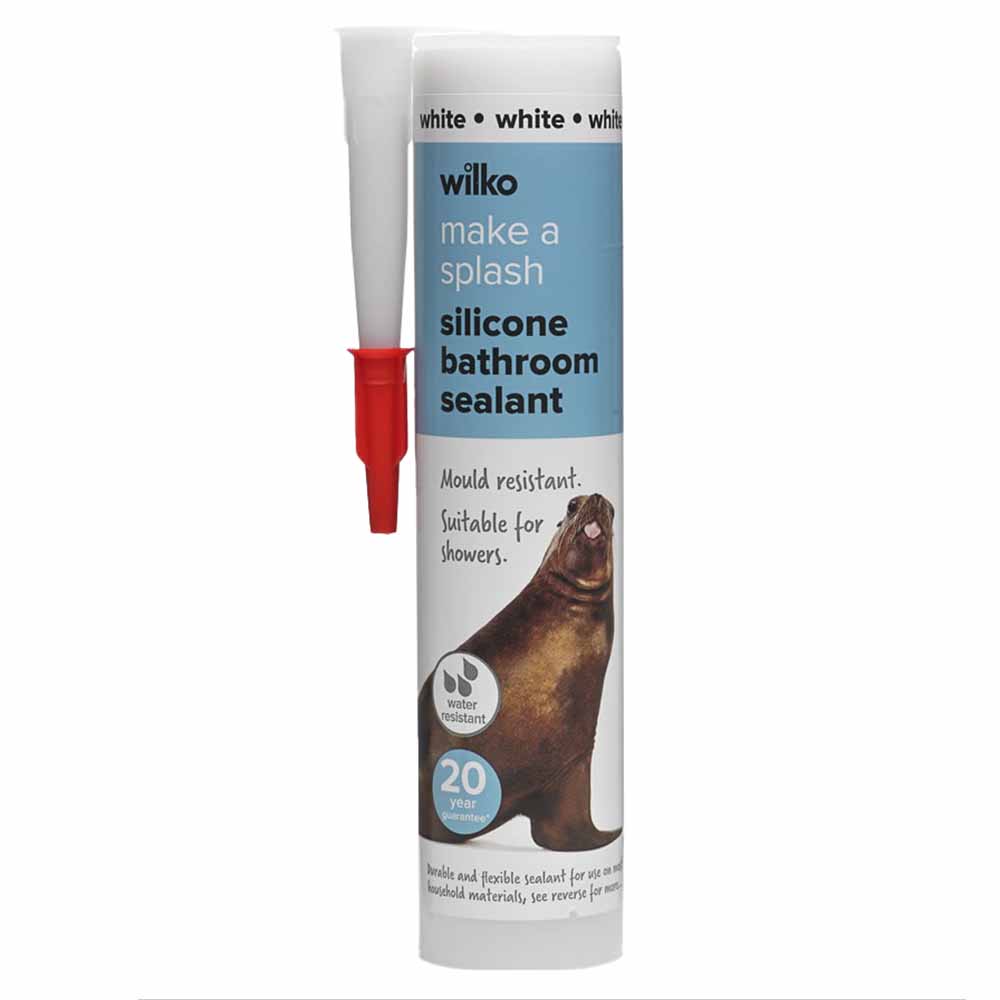Wilko White Bathroom and Kitchen Silicone Sealant 300ml Image
