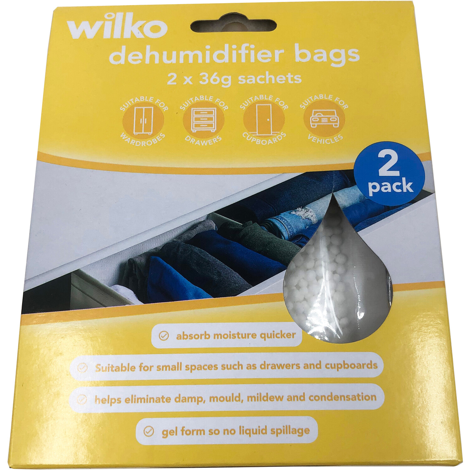 Pack of 2 Sachet Dehumidifier Bags Image