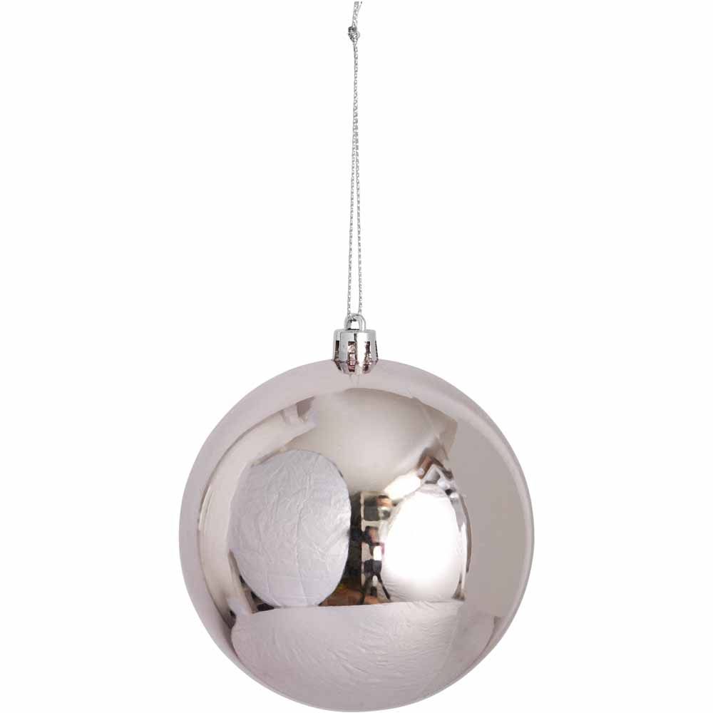 Wilko Glitters Pink Christmas Baubles 7 Pack Image 6