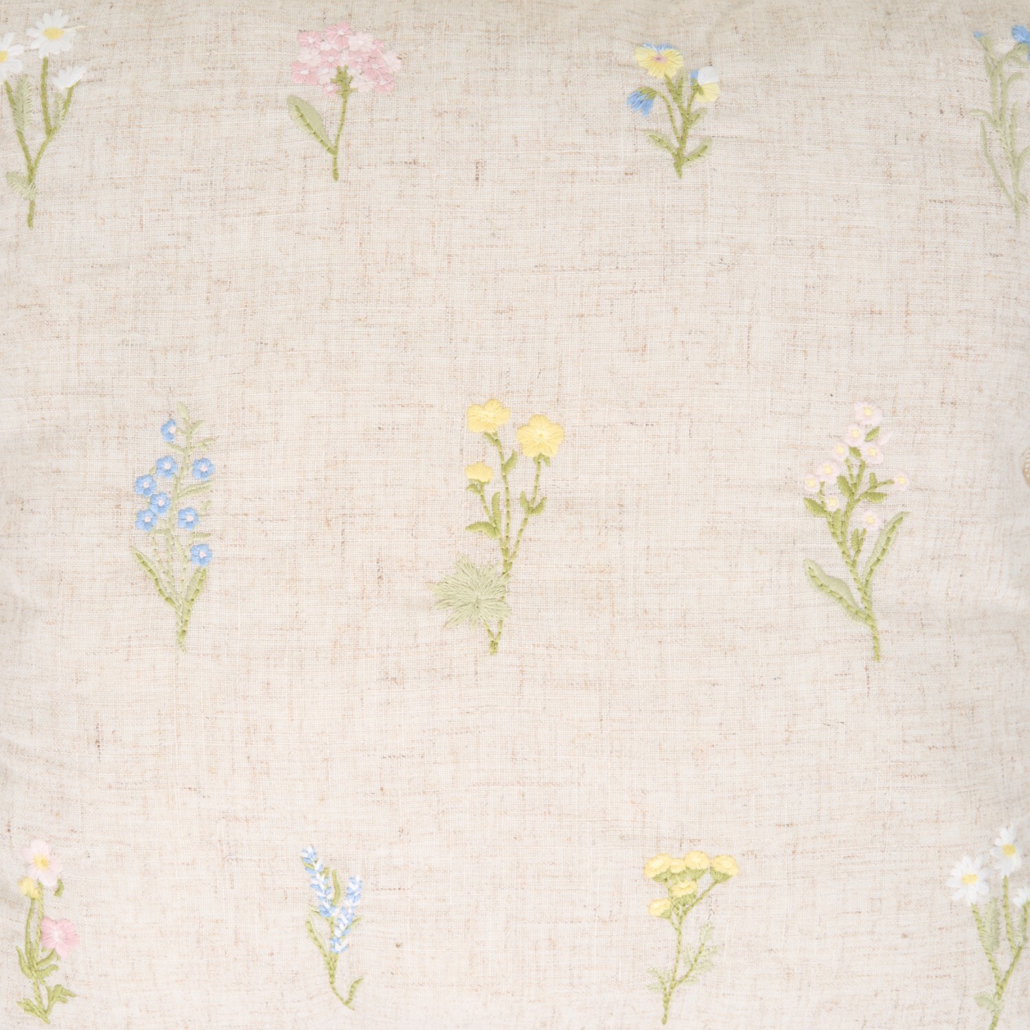 Pippa Floral Embroidered Cushion Beige Image 3