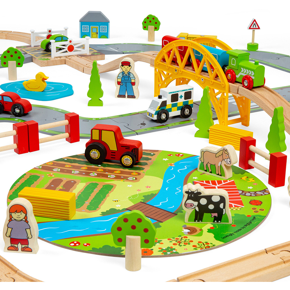 Bigjigs Rail Kids Road and Rail Train Set Image 3
