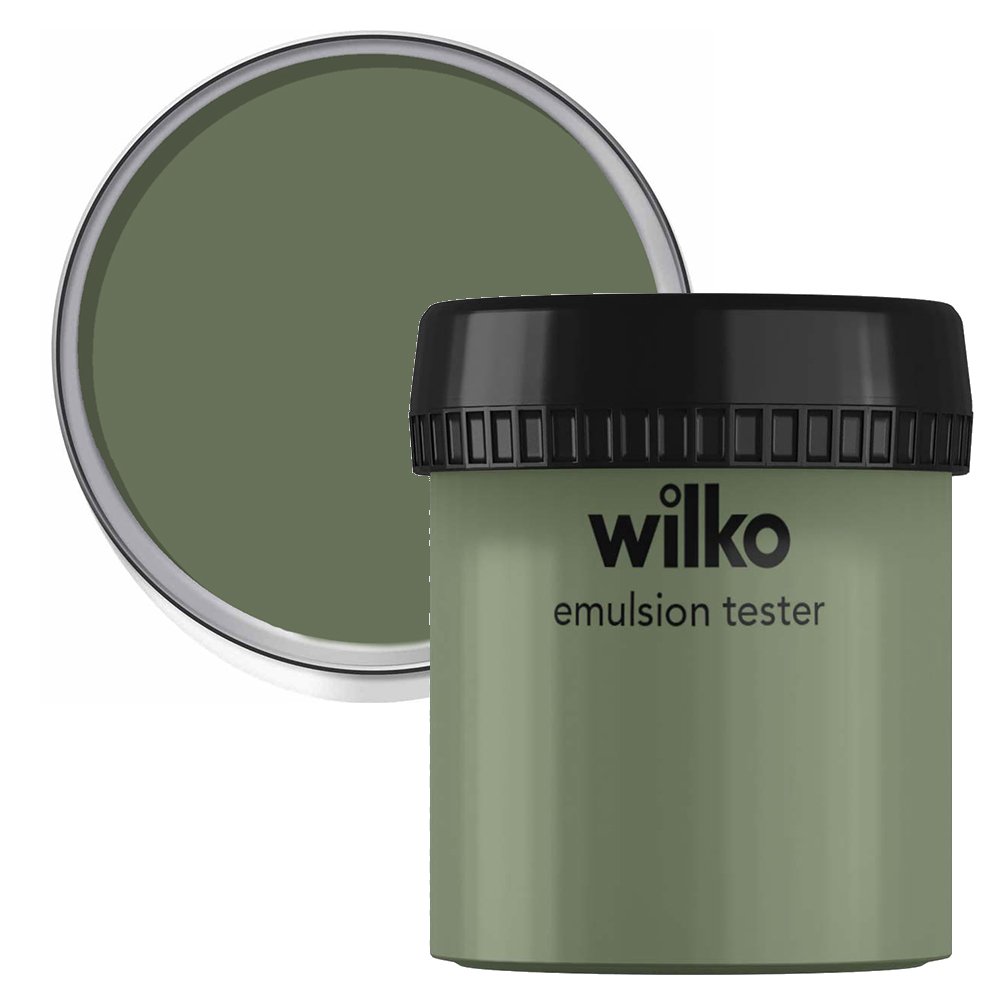 Wilko Deep Sage Emulsion Paint Tester Pot 75ml Image 2