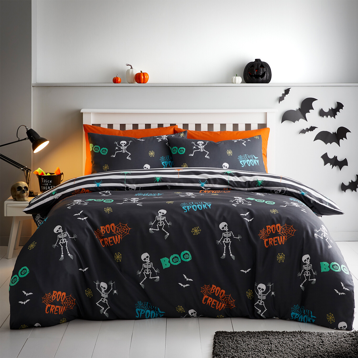Boo Squad Duvet Set Black Double Image 1